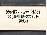 漳州职业技术学校分数(漳州职校录取分数线)