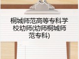 桐城师范高等专科学校幼师(幼师桐城师范专科)