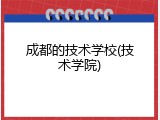 成都的技术学校(技术学院)