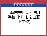 上海市宝山职业技术学校(上海市宝山职业学校)