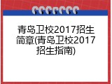 青岛卫校2017招生简章(青岛卫校2017招生指南)
