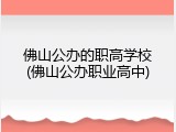 佛山公办的职高学校(佛山公办职业高中)