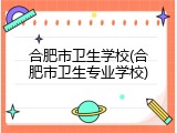 合肥市卫生学校(合肥市卫生专业学校)