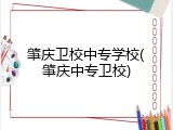 肇庆卫校中专学校(肇庆中专卫校)