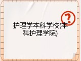护理学本科学校(本科护理学院)
