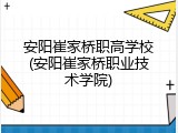 安阳崔家桥职高学校(安阳崔家桥职业技术学院)