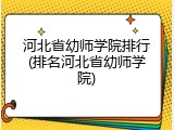 河北省幼师学院排行(排名河北省幼师学院)