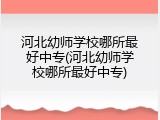 河北幼师学校哪所最好中专(河北幼师学校哪所最好中专)