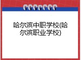 哈尔滨中职学校(哈尔滨职业学校)