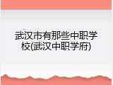 武汉市有那些中职学校(武汉中职学府)