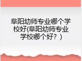 阜阳幼师专业哪个学校好(阜阳幼师专业学校哪个好？)