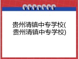 贵州清镇中专学校(贵州清镇中专学校)