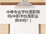 中等专业学校是职高吗(中职学校是职业高中吗？)