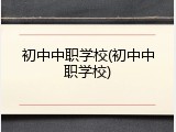 初中中职学校(初中中职学校)