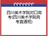 四川美术学院对口高考(四川美术学院高考直通班)