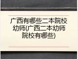 广西有哪些二本院校幼师(广西二本幼师院校有哪些)