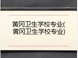 黄冈卫生学校专业(黄冈卫生学校专业)