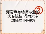 河南省有幼师专业的大专院校(河南大专幼师专业院校)