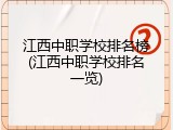 江西中职学校排名榜(江西中职学校排名一览)