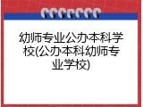 幼师专业公办本科学校(公办本科幼师专业学校)