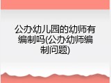 公办幼儿园的幼师有编制吗(公办幼师编制问题)
