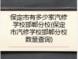 保定市有多少家汽修学校邯郸分校(保定市汽修学校邯郸分校数量查询)