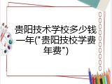 贵阳技术学校多少钱一年("贵阳技校学费年费")