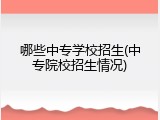 哪些中专学校招生(中专院校招生情况)