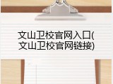 文山卫校官网入口(文山卫校官网链接)
