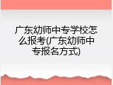 广东幼师中专学校怎么报考(广东幼师中专报名方式)