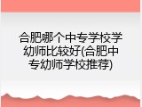 合肥哪个中专学校学幼师比较好(合肥中专幼师学校推荐)