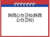 陕西公办卫校(陕西公办卫校)