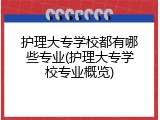 护理大专学校都有哪些专业(护理大专学校专业概览)