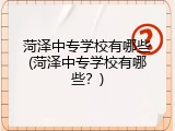 菏泽中专学校有哪些(菏泽中专学校有哪些？)