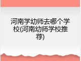 河南学幼师去哪个学校(河南幼师学校推荐)