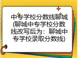 中专学校分数线聊城(聊城中专学校分数线改写后为：聊城中专学校录取分数线)