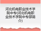 河北机电职业技术学院中专(河北机电职业技术学院中专部简介)