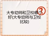 大专幼师和卫校哪个好(大专幼师与卫校比较)