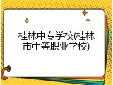 桂林中专学校(桂林市中等职业学校)