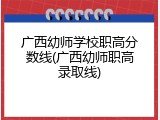 广西幼师学校职高分数线(广西幼师职高录取线)