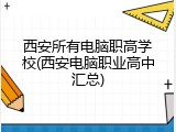 西安所有电脑职高学校(西安电脑职业高中汇总)