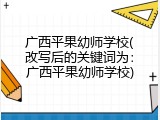 广西平果幼师学校(改写后的关键词为：广西平果幼师学校)