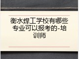 衡水焊工学校有哪些专业可以报考的-培训师