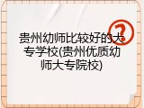 贵州幼师比较好的大专学校(贵州优质幼师大专院校)