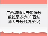 广西幼师大专最低分数线是多少(广西幼师大专分数线多少)
