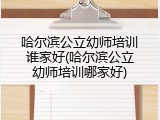 哈尔滨公立幼师培训谁家好(哈尔滨公立幼师培训哪家好)