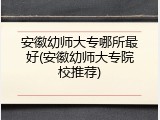 安徽幼师大专哪所最好(安徽幼师大专院校推荐)