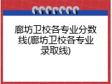 廊坊卫校各专业分数线(廊坊卫校各专业录取线)