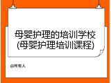 母婴护理的培训学校(母婴护理培训课程)