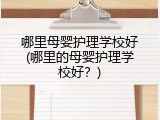 哪里母婴护理学校好(哪里的母婴护理学校好？)
